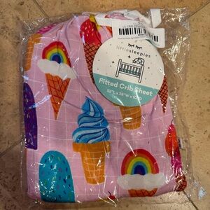 Little Sleepies Pink Rainbow Sprinkle Crib Sheet